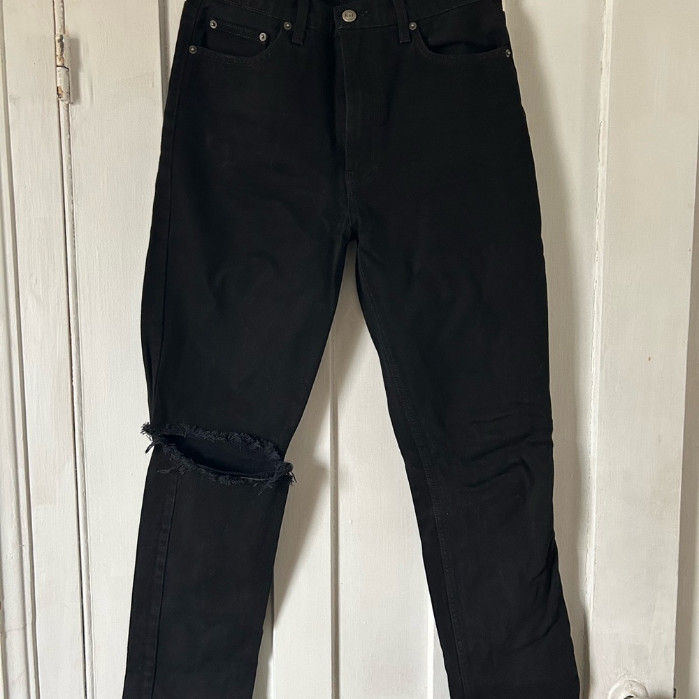 Reformation Black Distressed Jeans